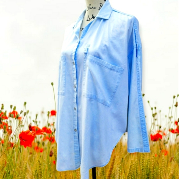 ESPIRIT Sport Light Denim Top - Picture 2 of 8